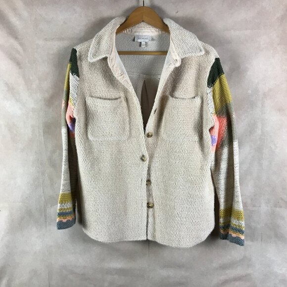 SKIES ARE BLUE Soft Knit Fall Time Boho Shacket Shirt Jacket SMALL - Picture 7 of 7